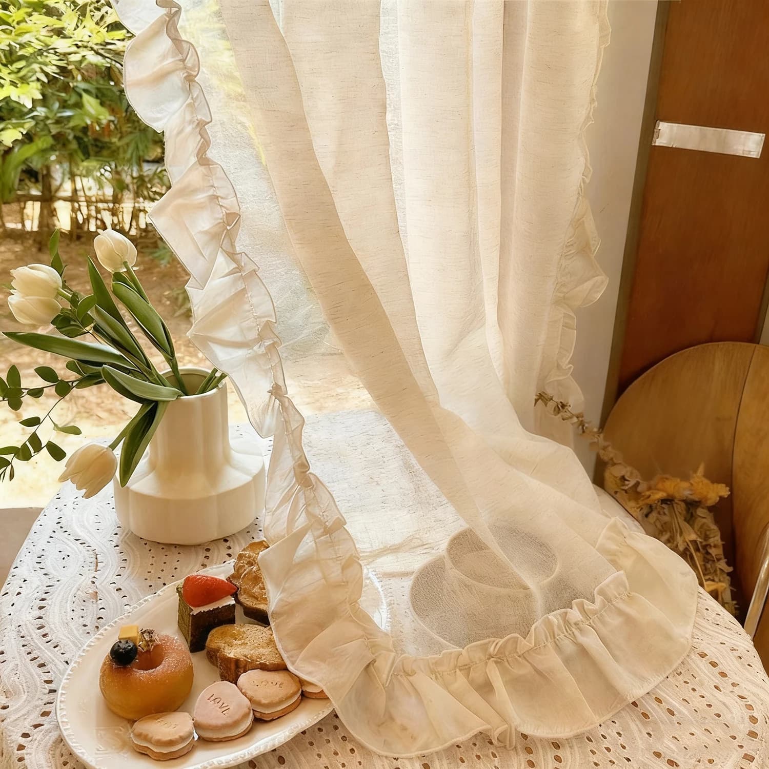 French Ruffled Sheer Curtains