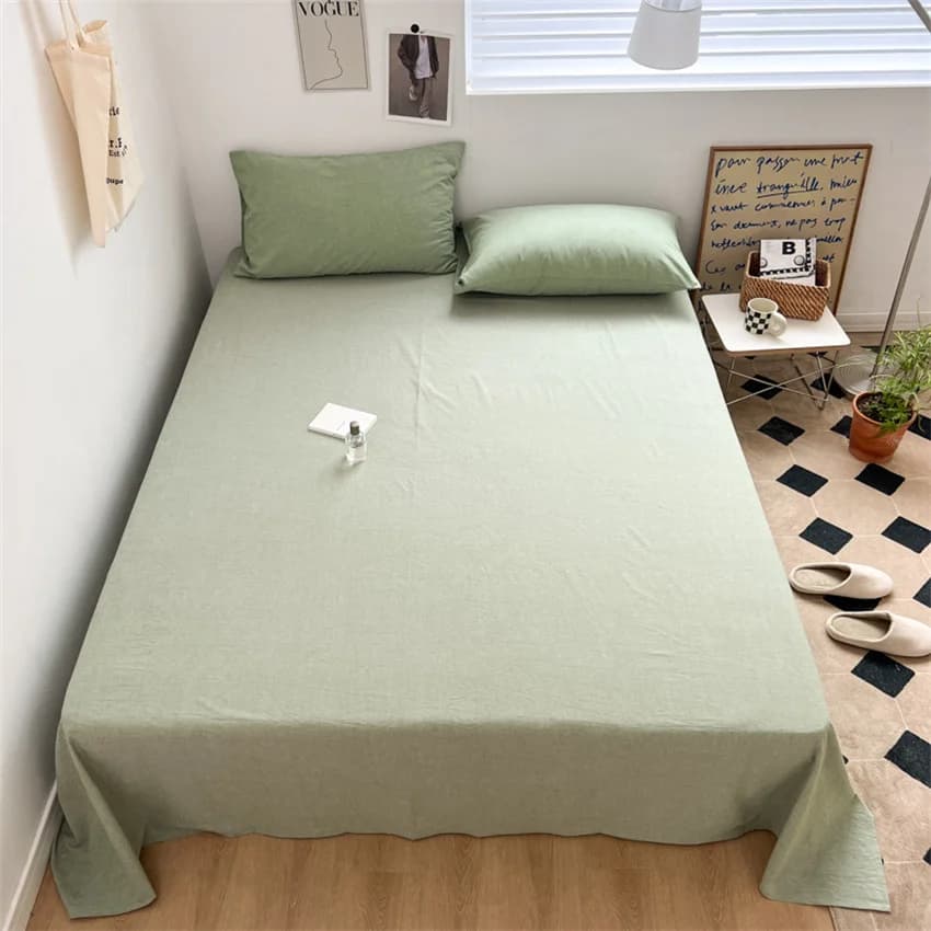 Pure Cotton Flat Sheet Nordic Grid Pattern