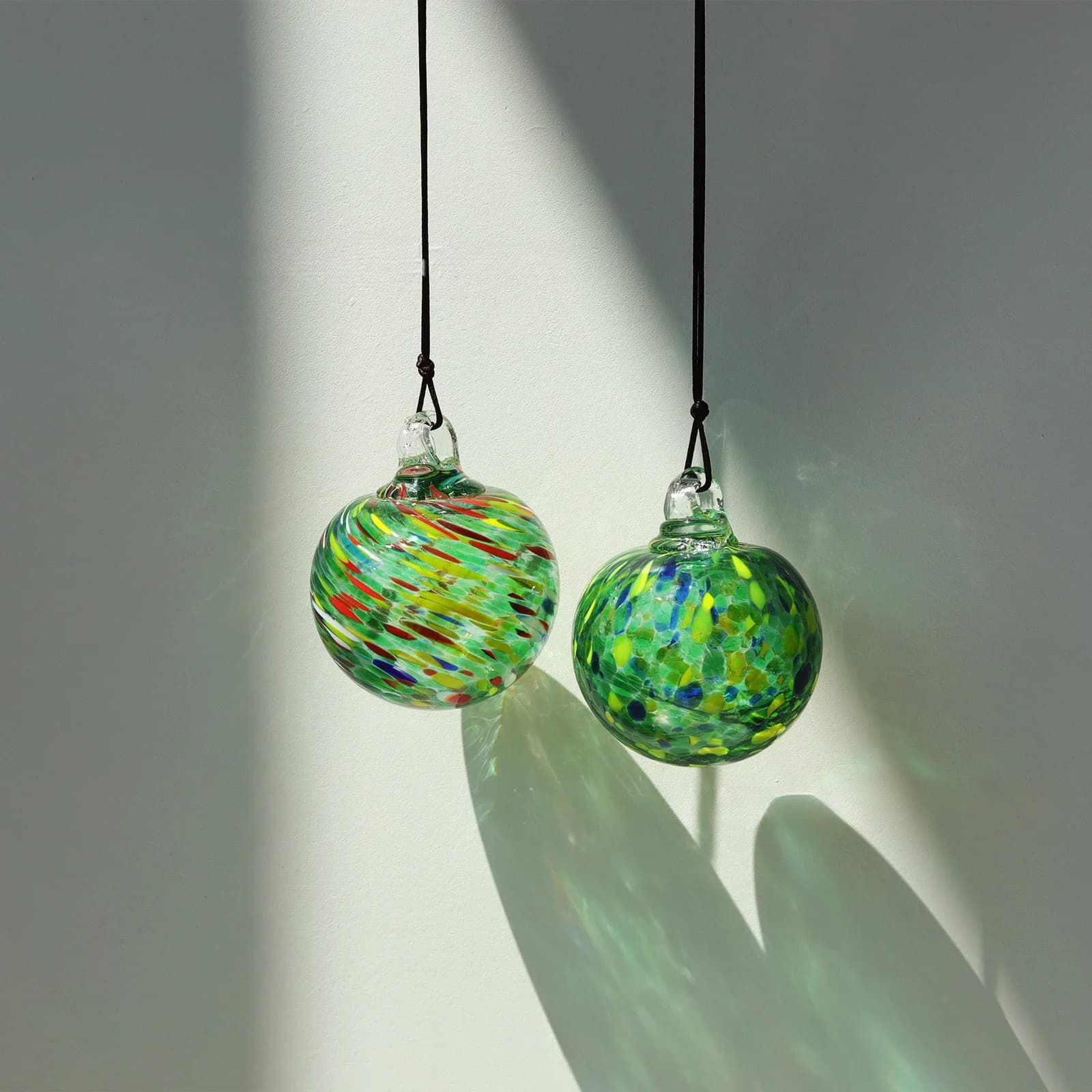 Hand-Blown Glass Hanging Ball Ornament