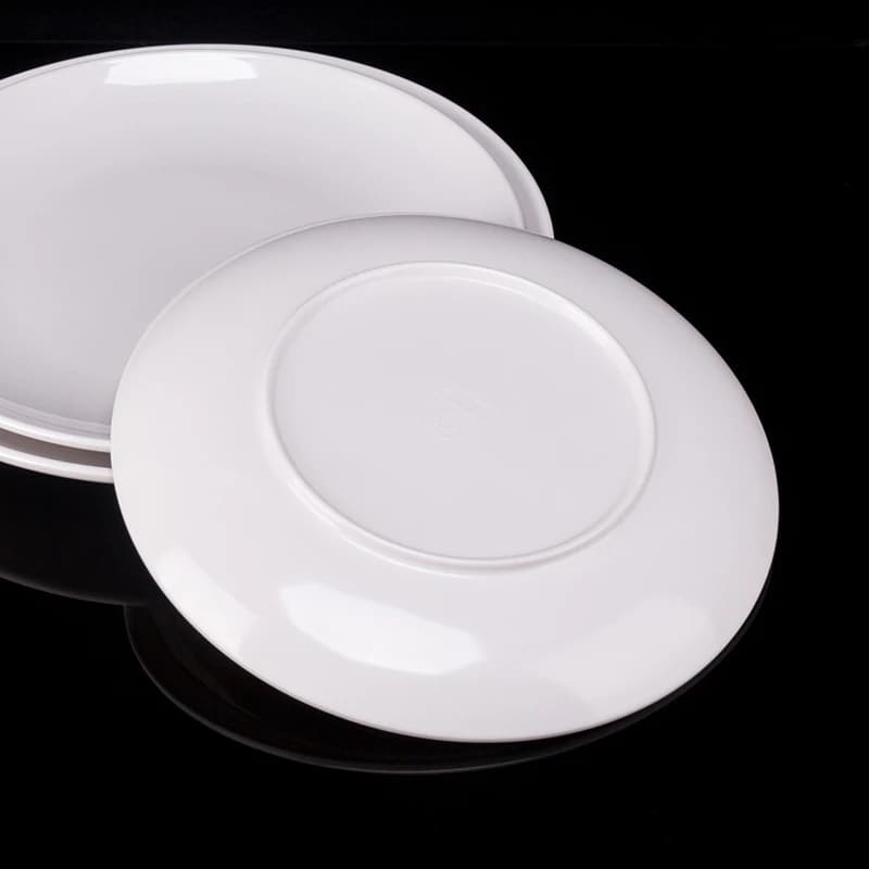 Round Melamine Dinner Plates White 8-14 Inch