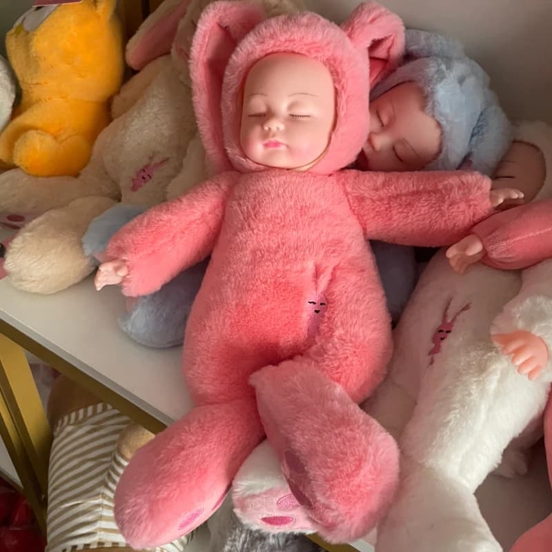 Soft Plush Reborn Baby Doll with Rabbit Toy