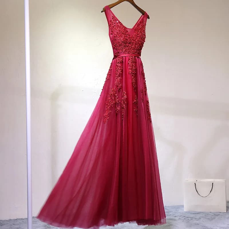 Backless Lace Evening Dress