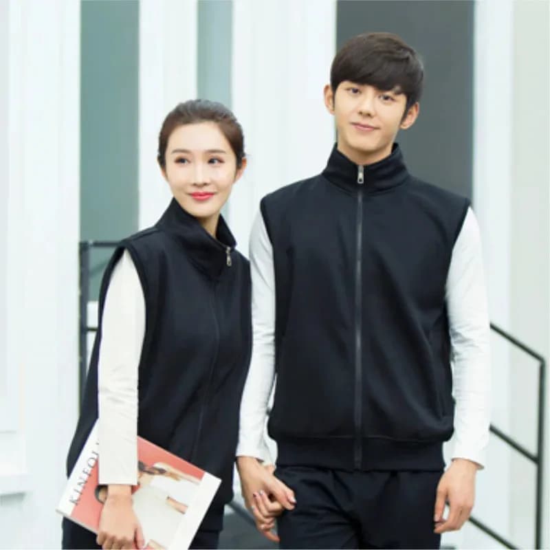 Monochrome Velvet Fleece Vest
