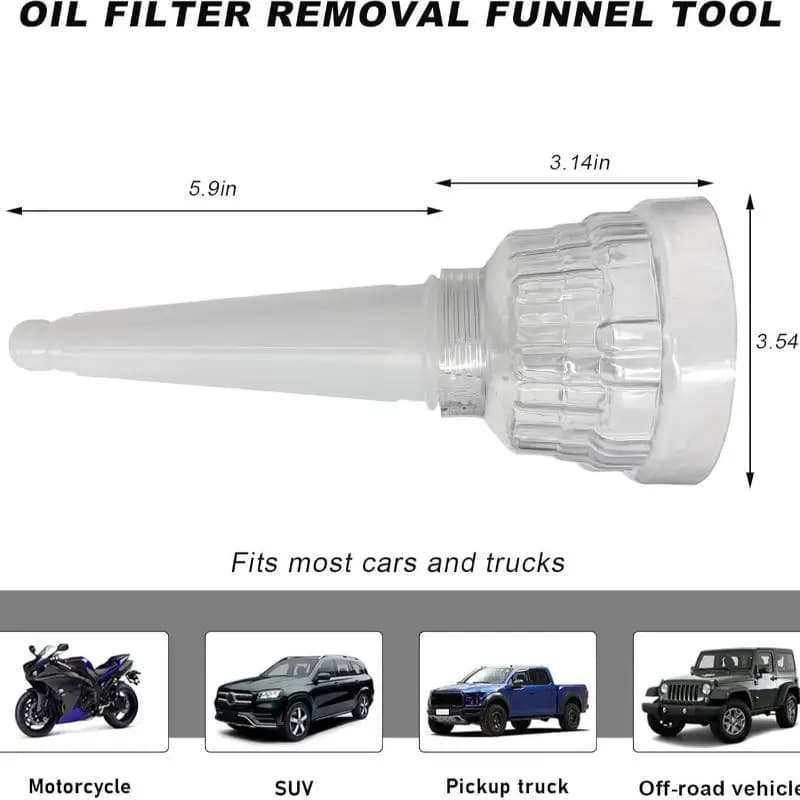 Universal Oil Filter Removal Tool and Funnel