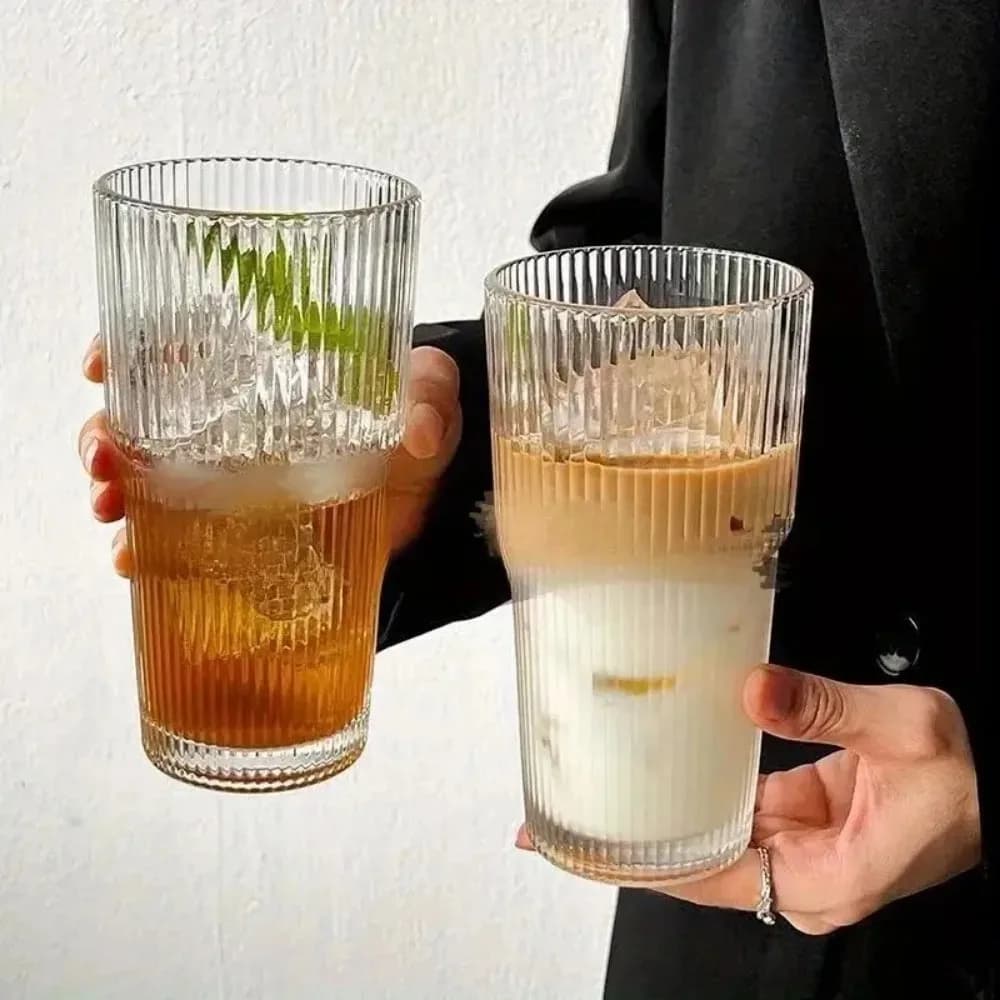 Glass Cup with Lid and Straw Set