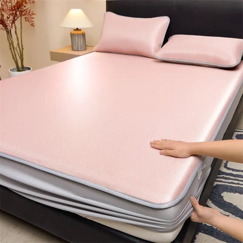 Blue Cooling Bedsheet Set with Pillowcase