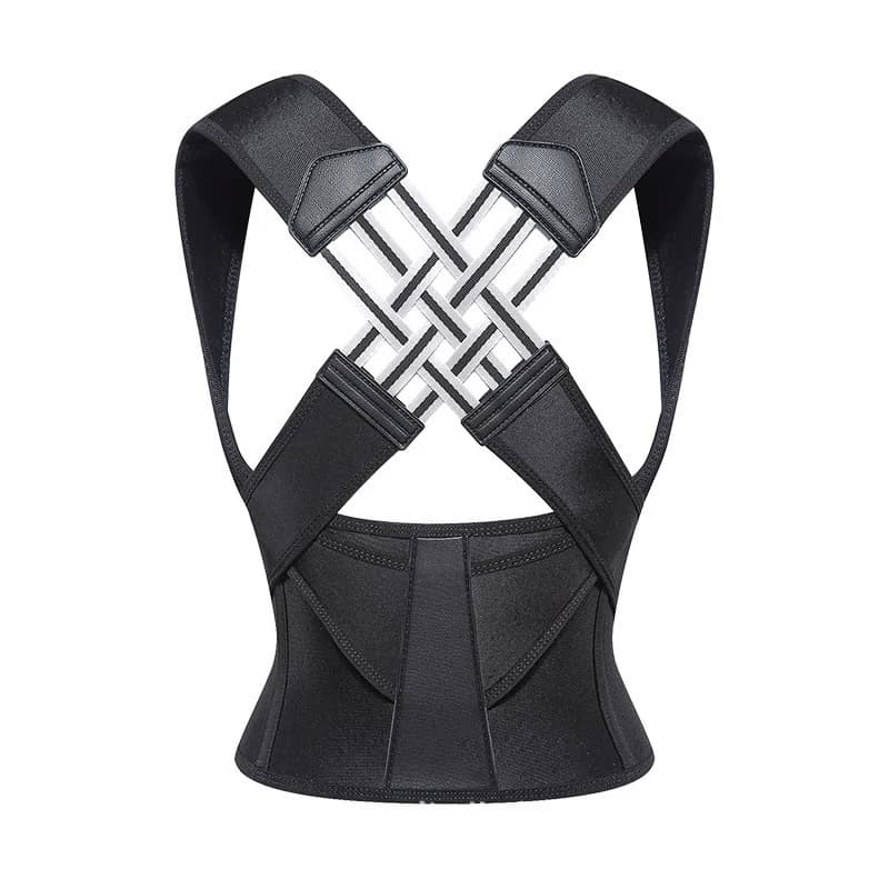 Posture Corrector for Men Women, Adjustable Back Brace with Cross Support Straps, Upper & Lower Back Support to Improve Posture