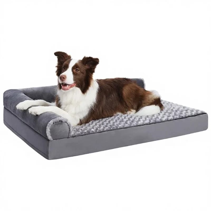 Rose Velvet Washable Dog Bed with Detachable Cover
