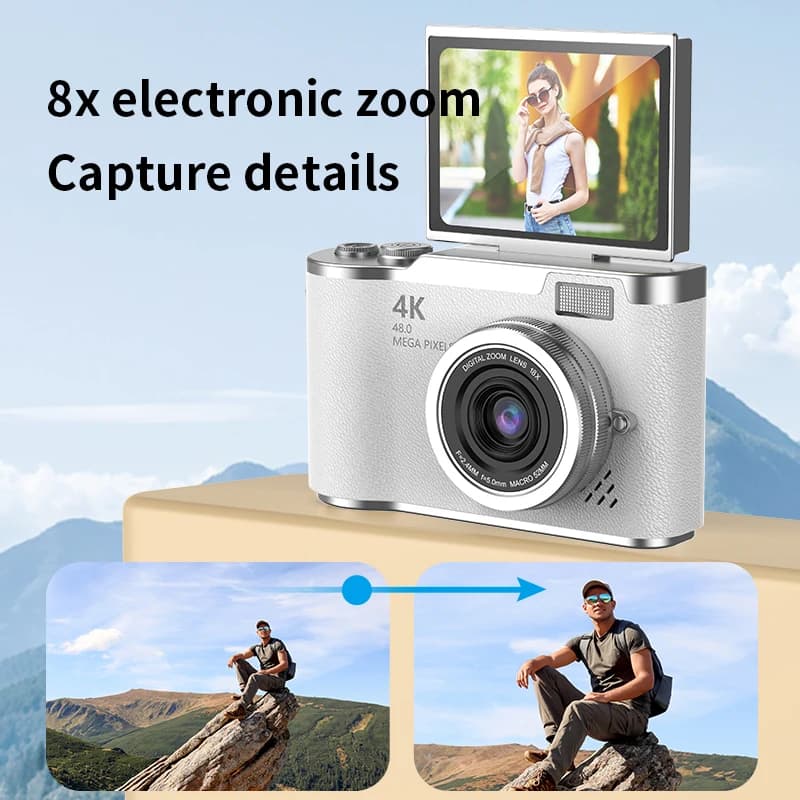 4K Digital Camera with 48MP and Flip Screen
