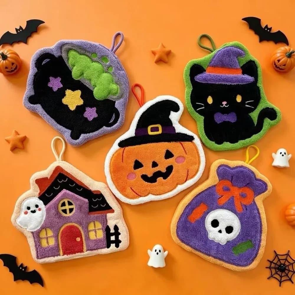 Halloween Embroidered Hand Towels