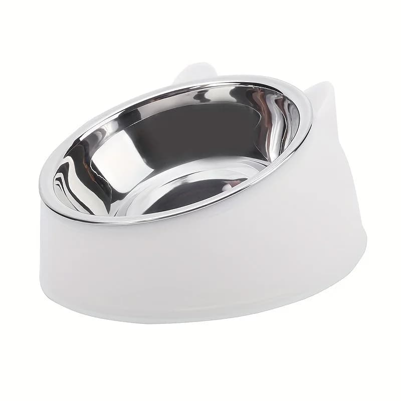 Stainless Steel Cat Ear Dual Bowl Feeder
