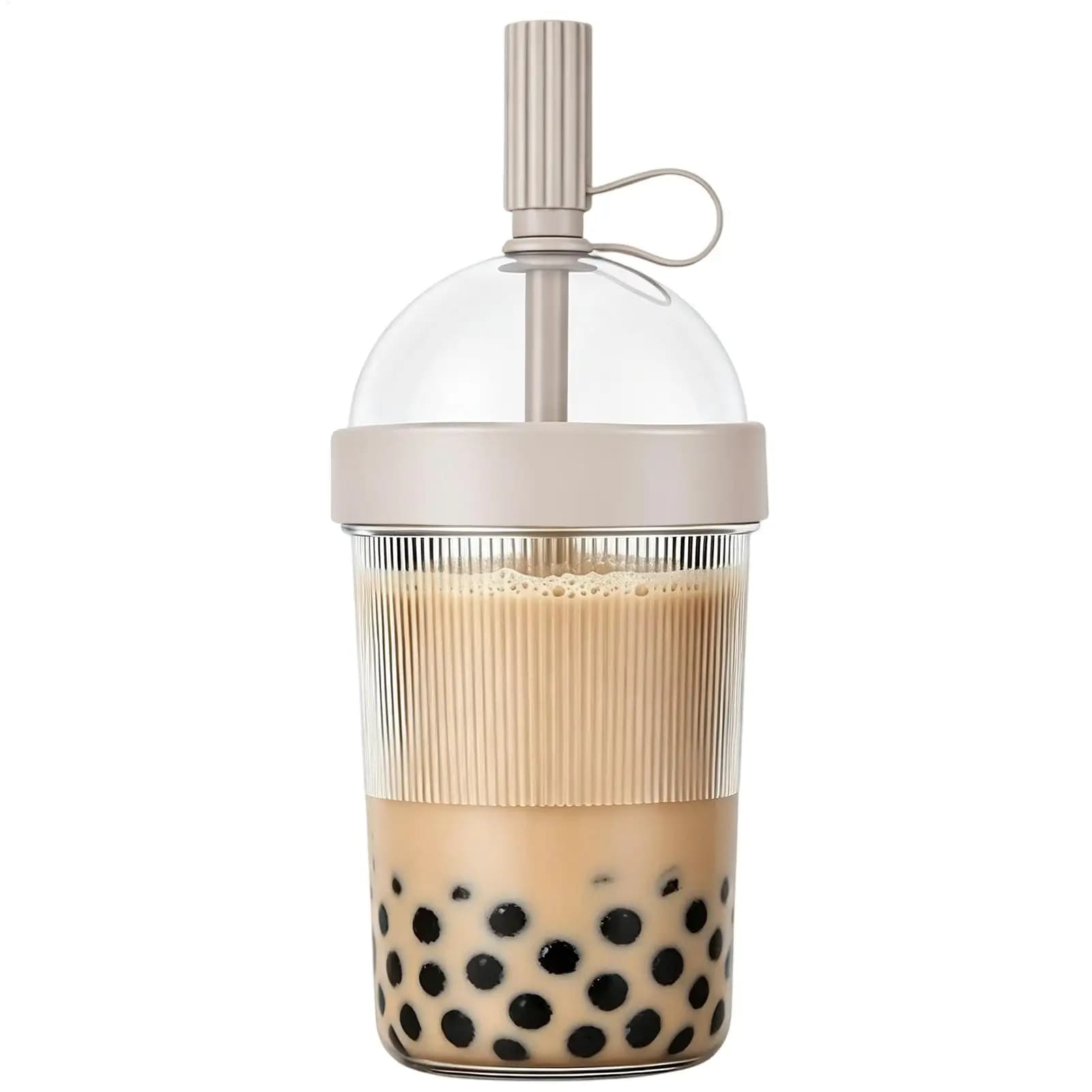 Coffee Cup With Lid Reusable 17oz Drink Mug With Lids Cold Drink Tumbler Transparent Straw Cup Tea Milk Mug For Home Office Gym