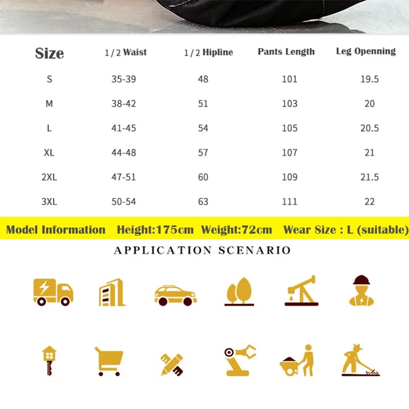 Men's Multifunctional Work Pants with Reflective Tape