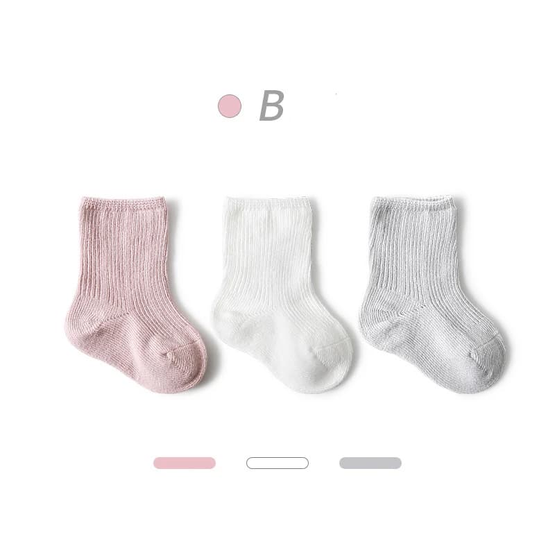 Cotton Baby Socks 3-Pairs Newborn to Toddler