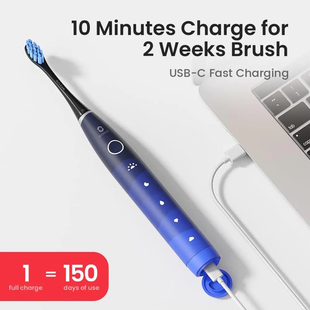 Electric Toothbrush With 3 Heads And 5 Modes