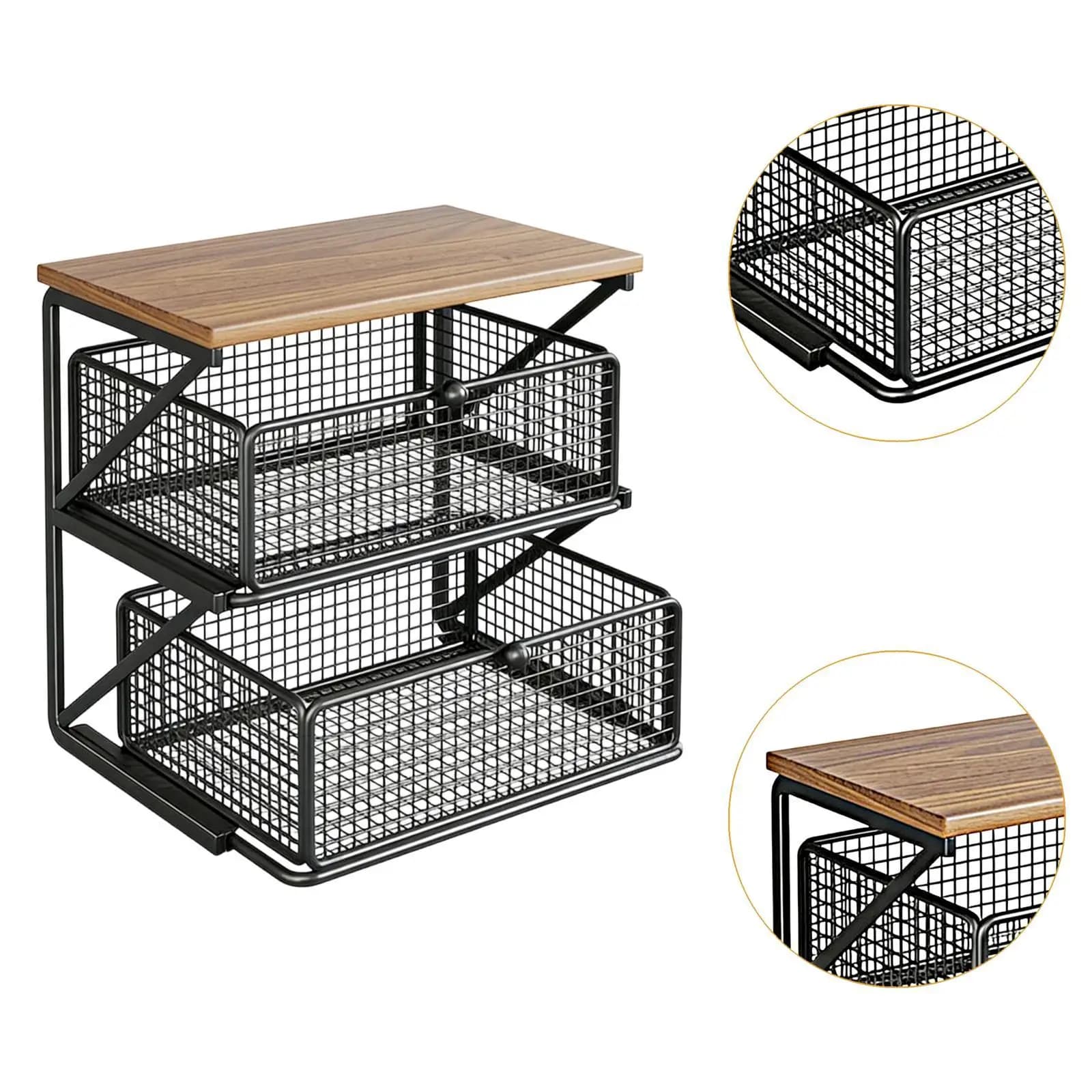 Coffee Counter Shelf Organizer with Drawer