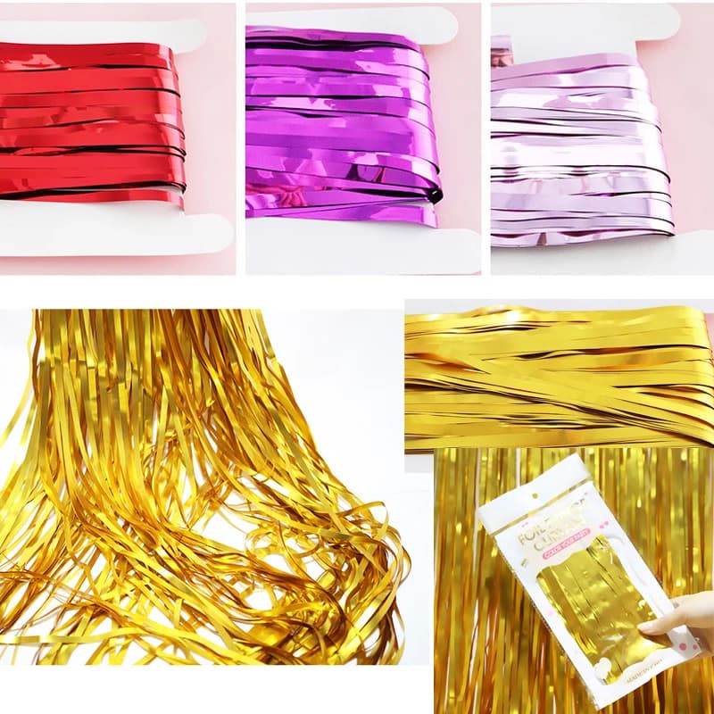 Laser Rain Curtain Tassel Party Decoration Pack