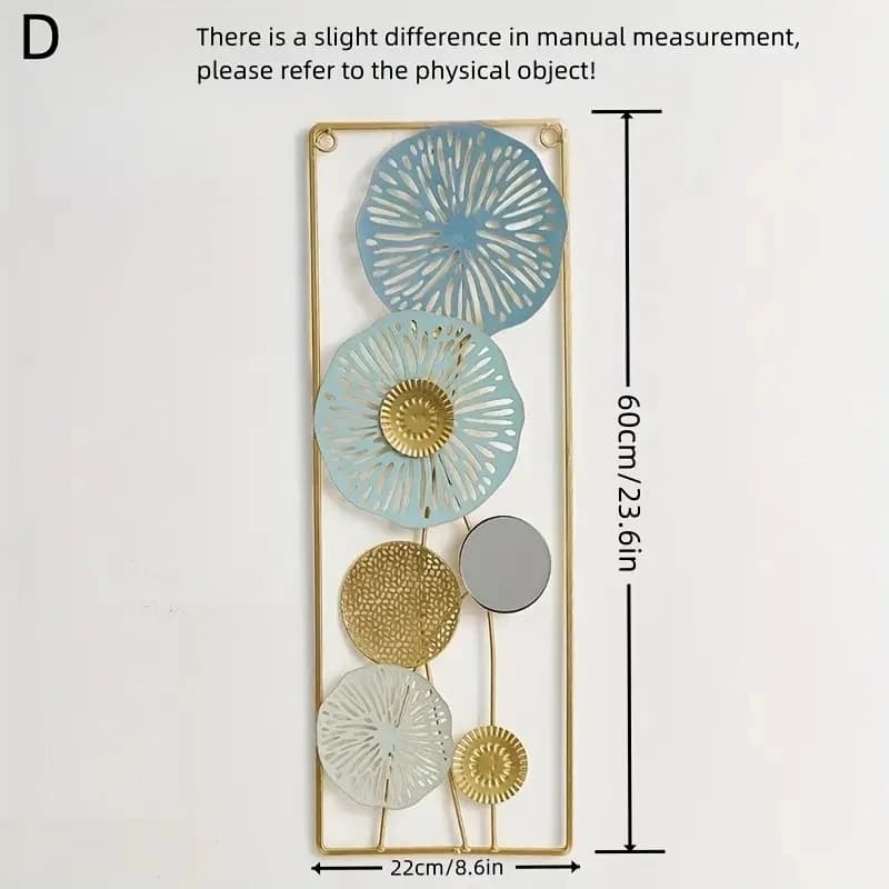 Round Metal Mirror Wall Art Sculpture