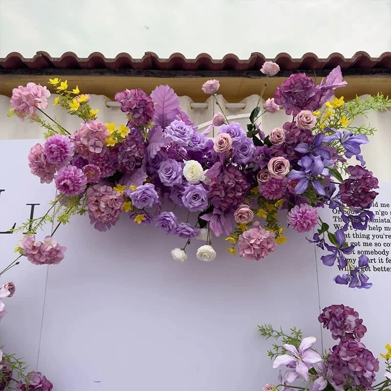 Outdoor Wedding Decoration Artificial Flowers Floral Backdrop Arrangement Home Decor Hanging Flower Row Road Lead Flower Ball