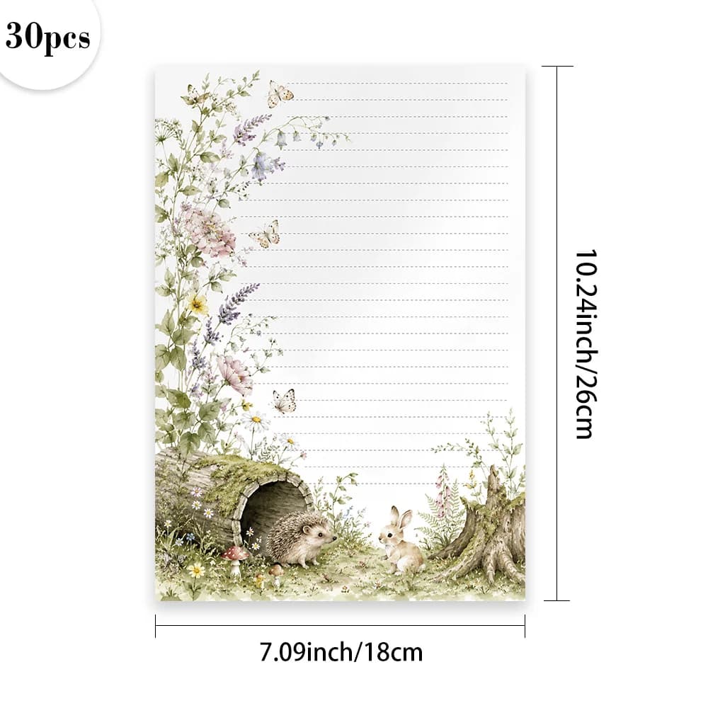 B5 Forest Pet Themed Lined Writing Paper