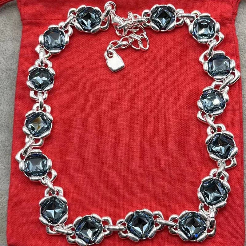 Crystal Pendant Necklace and Bracelet Set