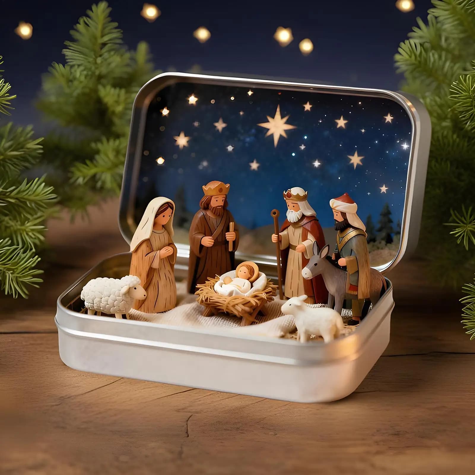 Pocket Nativity Set with Manger Figurines