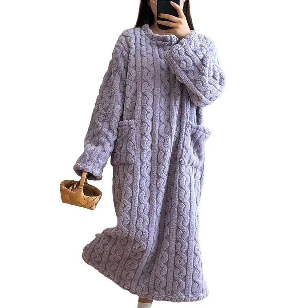 Women's Coral Velvet Winter Nightgown