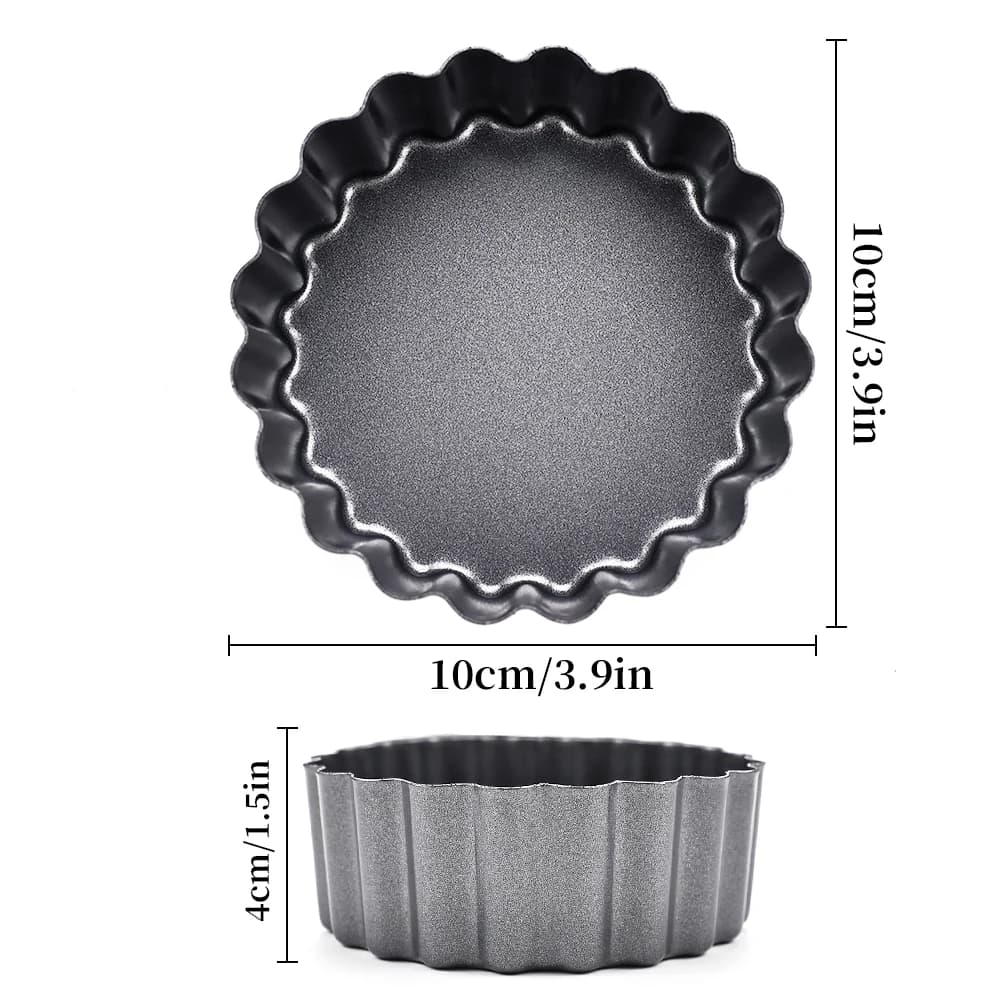 Mini Tart Pans with Deep Fixed Bottom