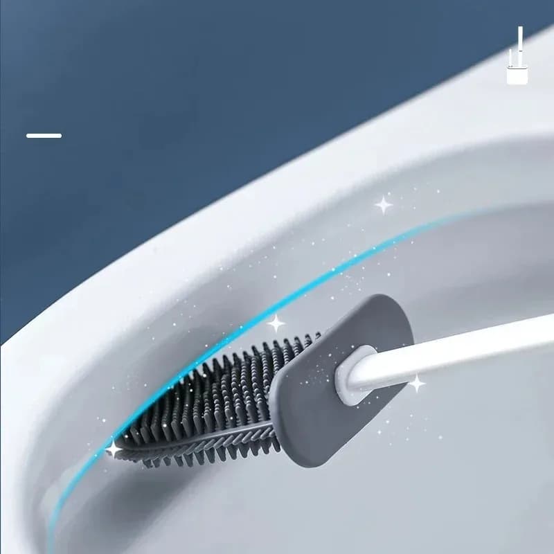 Silicone Toilet Brush with Wall-Mount Holder