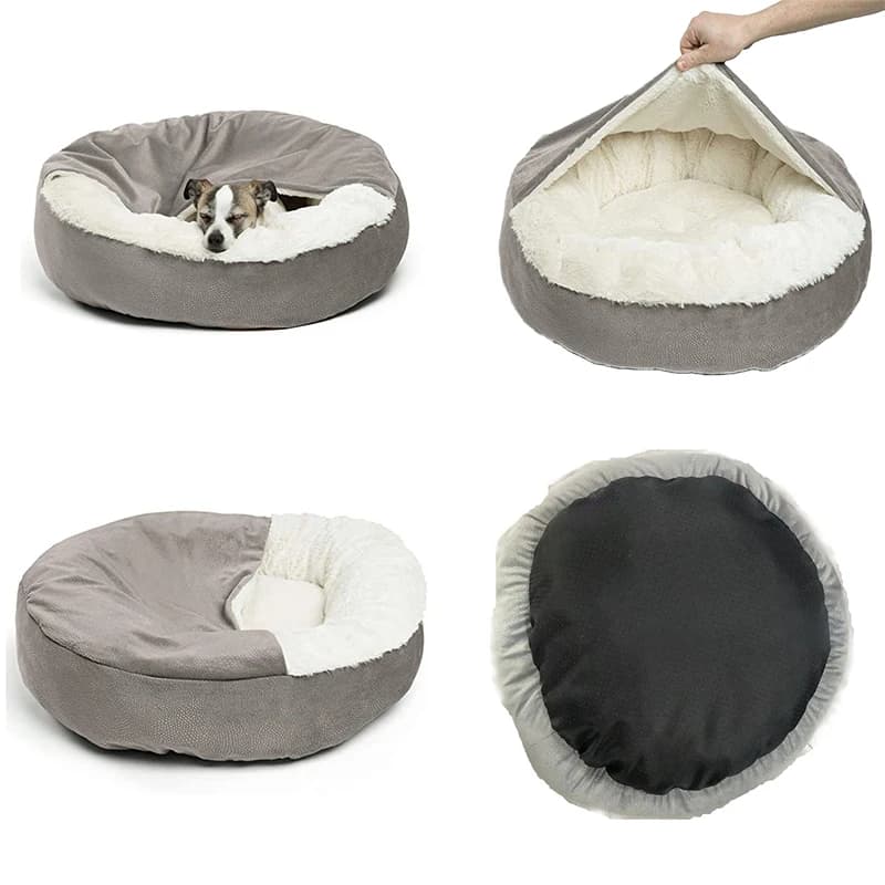 Orthopedic Dog Bed with Hooded Blanket
