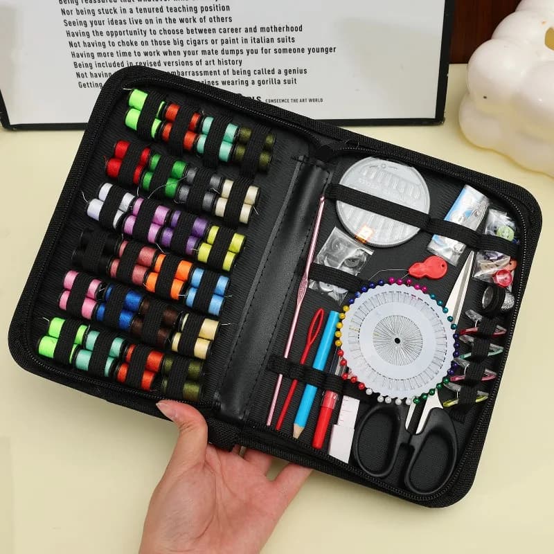 Sewing Kit with Threads Needles Scissors Measuring Tape Portable Travel Home DIY Crafts Hand Repair Embroidery Sewing Tools