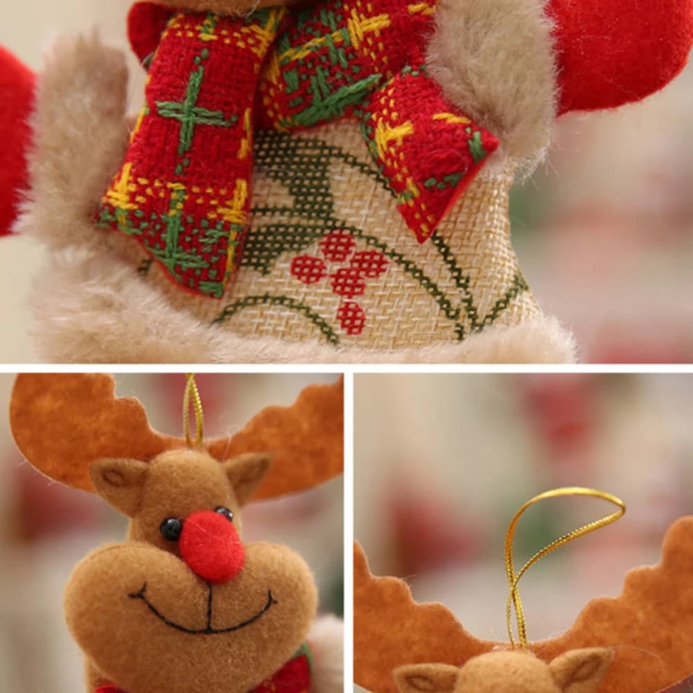 Plush Christmas Character Ornaments Set