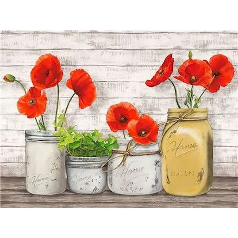 Paint By Numbers Potted Plant Landscape Canvas