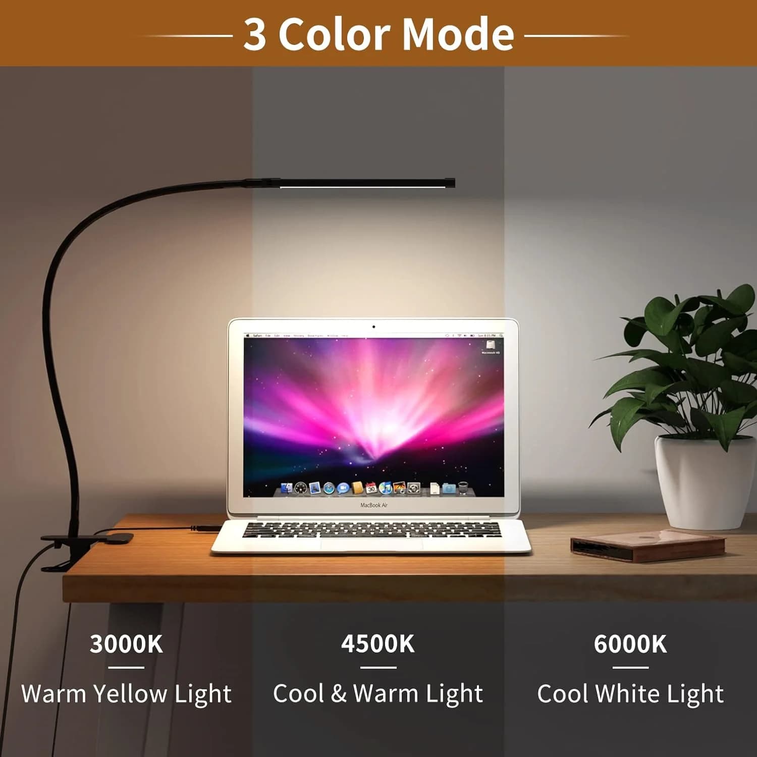 USB Rechargeable LED Desk Lamp with Clip