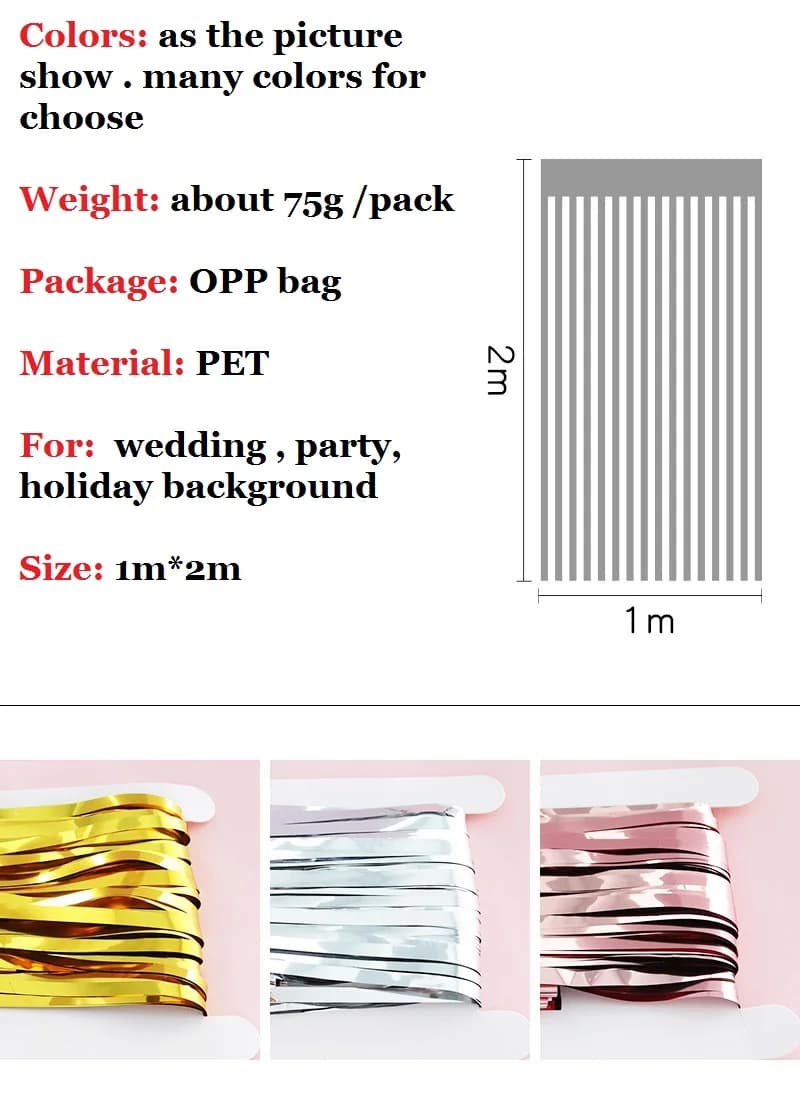 Laser Rain Curtain Tassel Party Decoration Pack