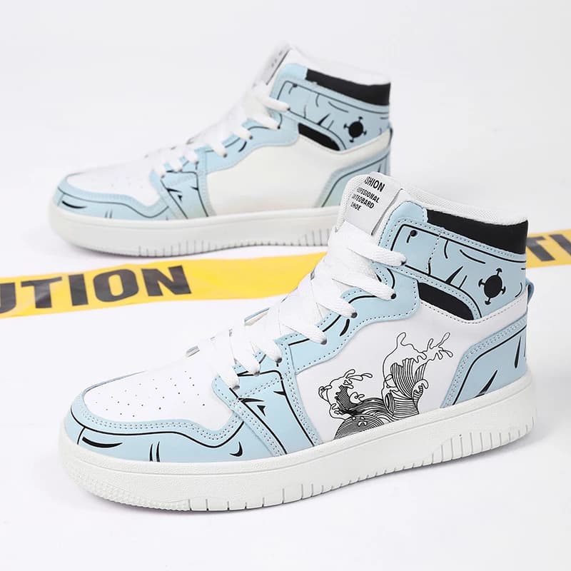 Sneakers Men High-top Flat Leather Breathable Casual Comfortable Walking Shoes Outdoor Luxury Designer Big Size Tennis Shoes Man