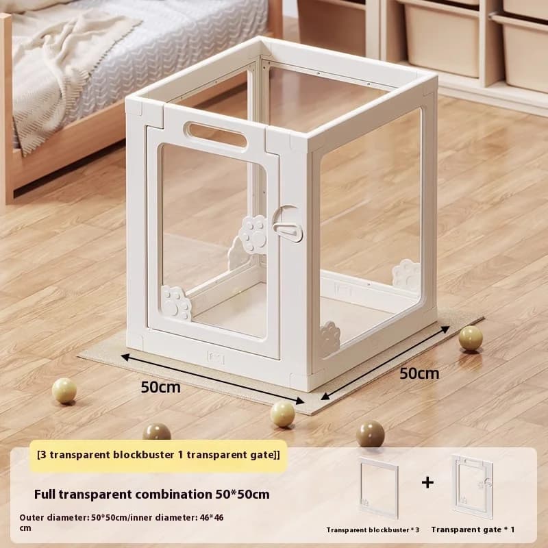 Indoor Clear Acrylic Pet Playpen Easy Assemble Transparent Dog Playpen for Puppy Bunny Cat Pig - Pet Barrier