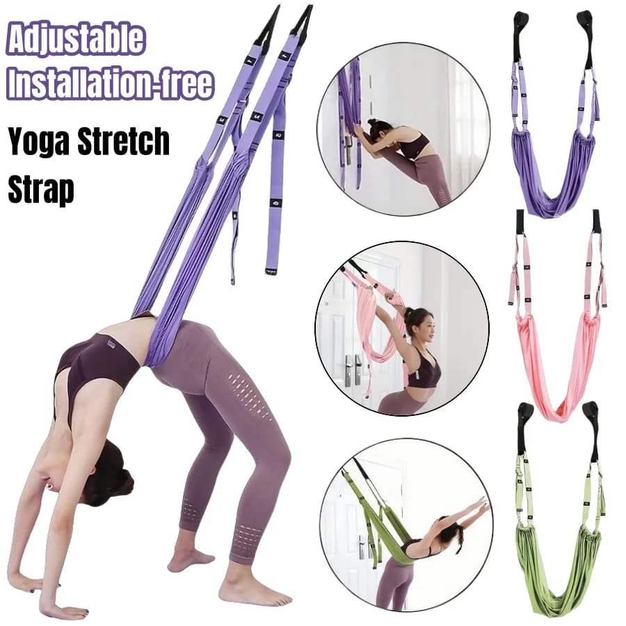 Adjustable Aerial Yoga Strap with Door Anchor