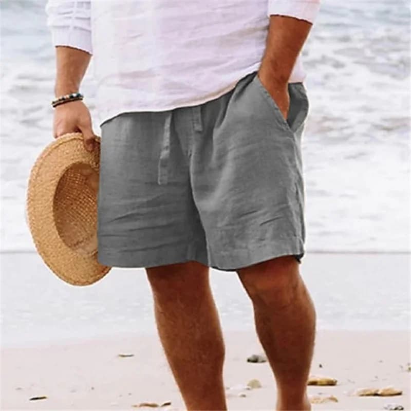 Men's Cotton Linen Capri Shorts