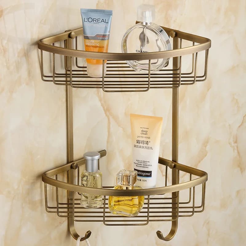 Antique Brass Bathroom Accessories Set
