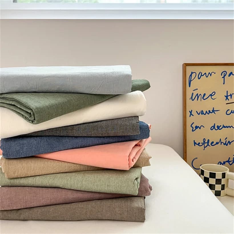 Pure Cotton Flat Sheet Nordic Grid Pattern