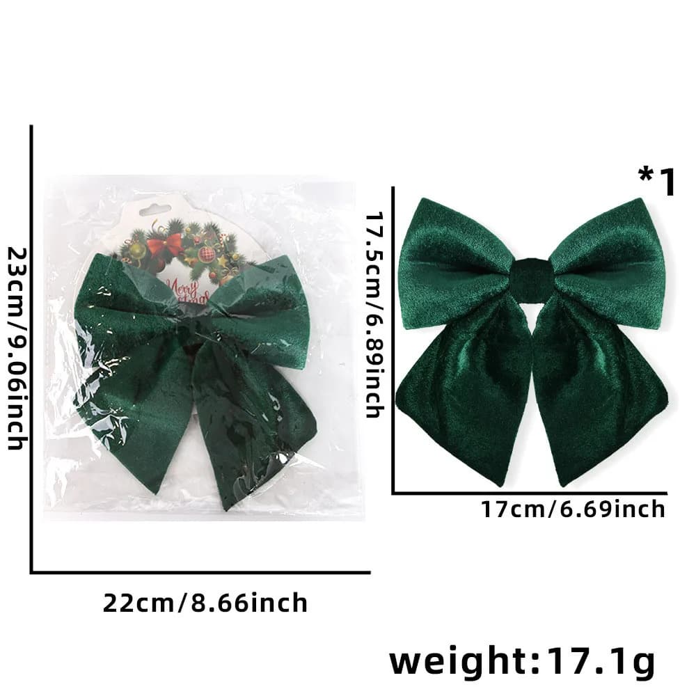 Christmas Festive Decor - Red Velvet DIY Bows - Christmas Tree/Window Hanging Ornaments & Accessories