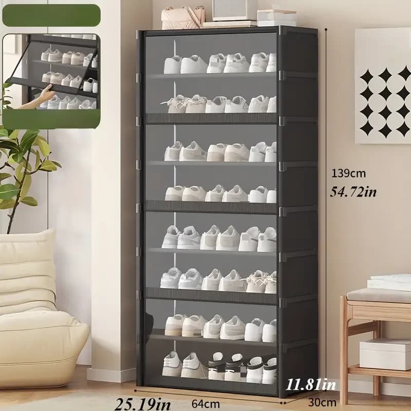 Transparent Large Shoe Rack with Dust Cover