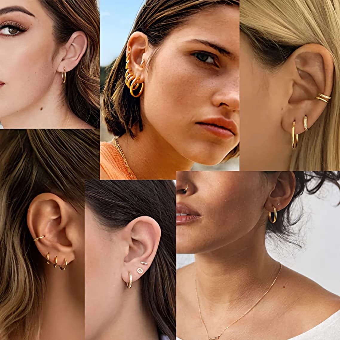 Stainless Steel Hoop Earrings Gold
