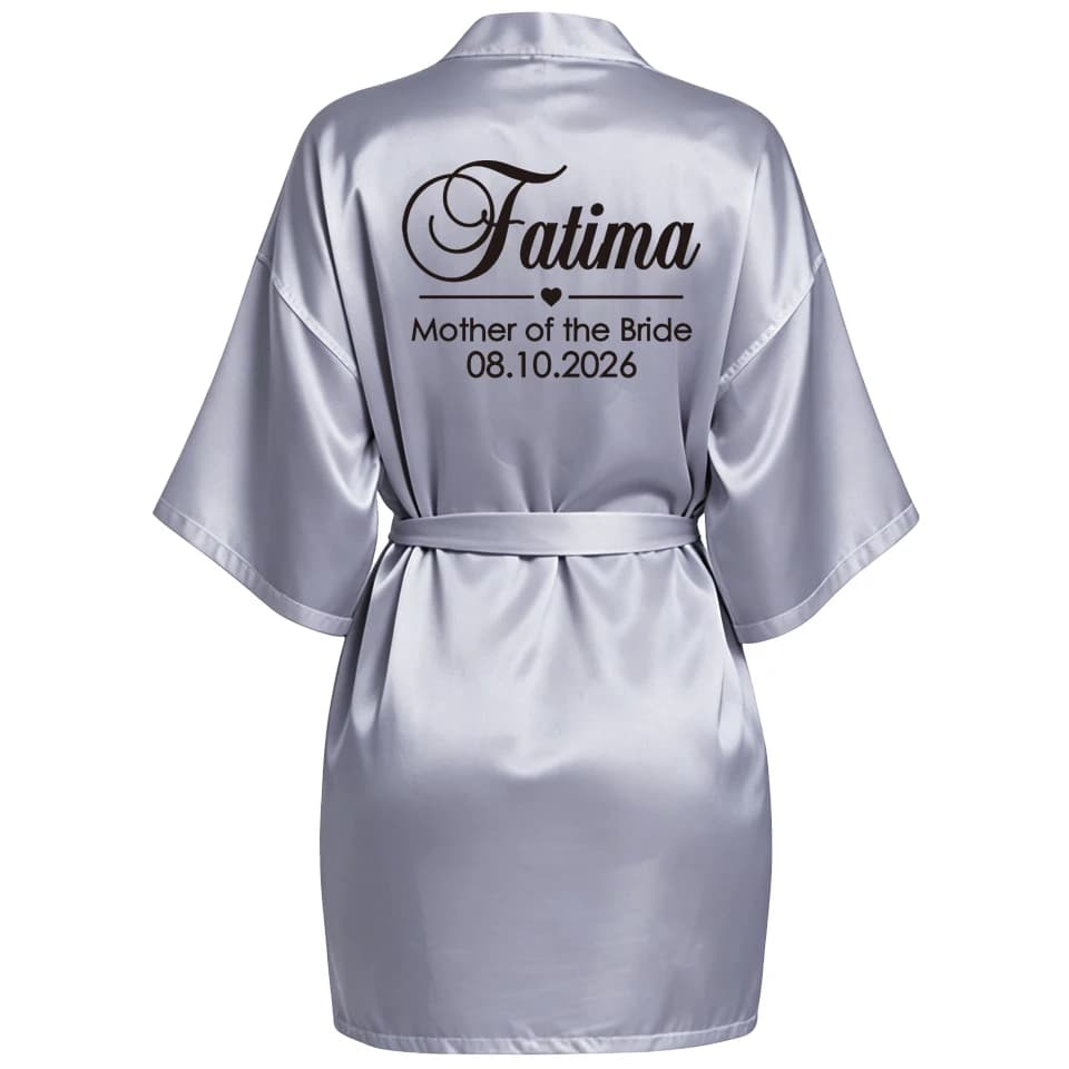 Personalized Faux Silk Bridal Robe