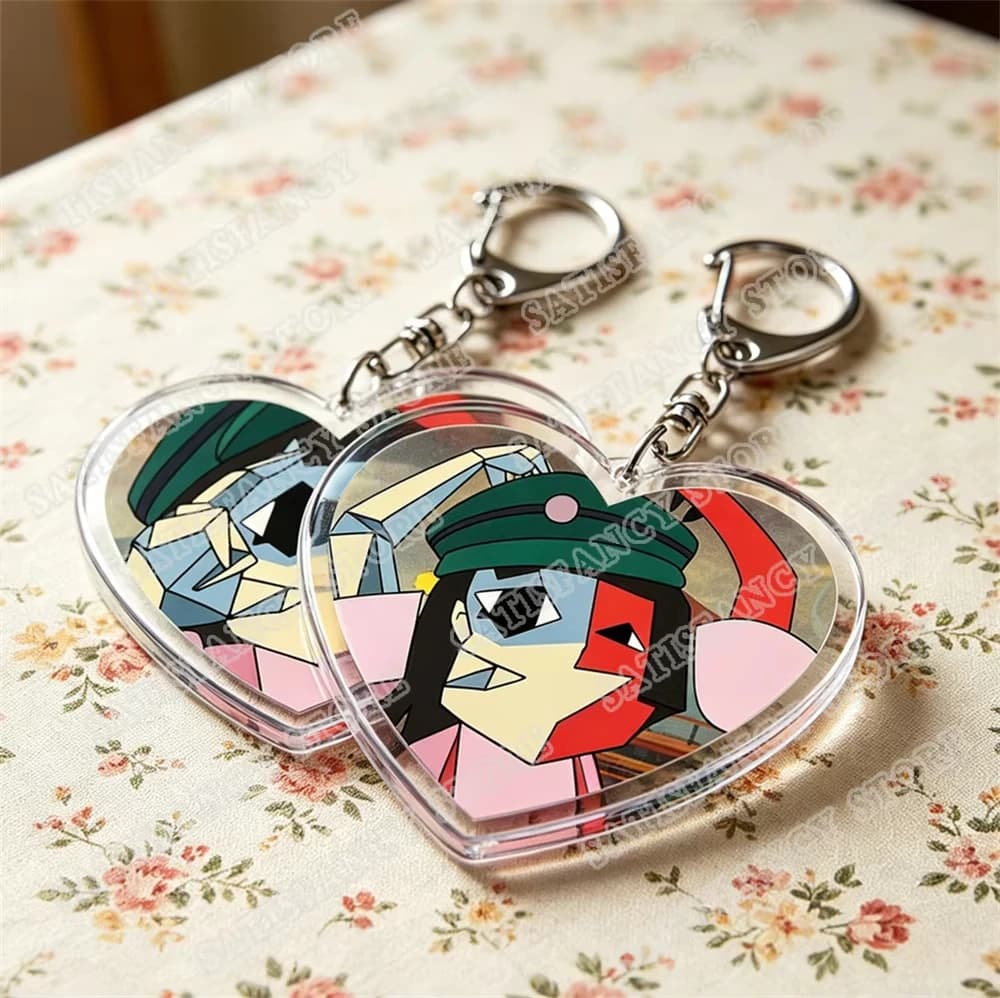 Hot Game Love Keychains for Accessories Bag Ena Dream BBQ Coral Glasses Taski Maiden Keyrings Jewelry Gamer Fans Gaming Gifts
