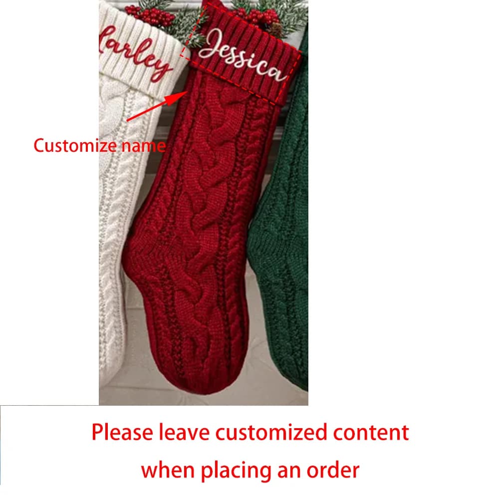 Personalized Cable Knit Christmas Stocking