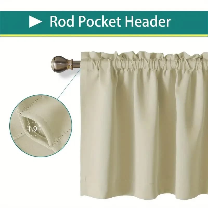 Solid Color Blackout Curtain Valance