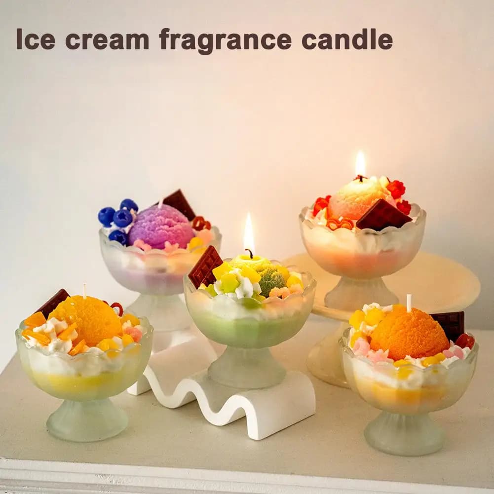 Ice Cream Scented Candle in Glass Jar