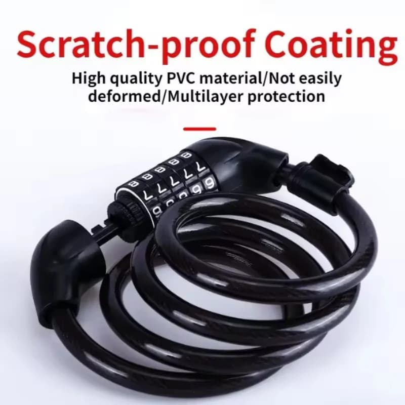 5-Digit Code Cable Bike Lock 1200mm
